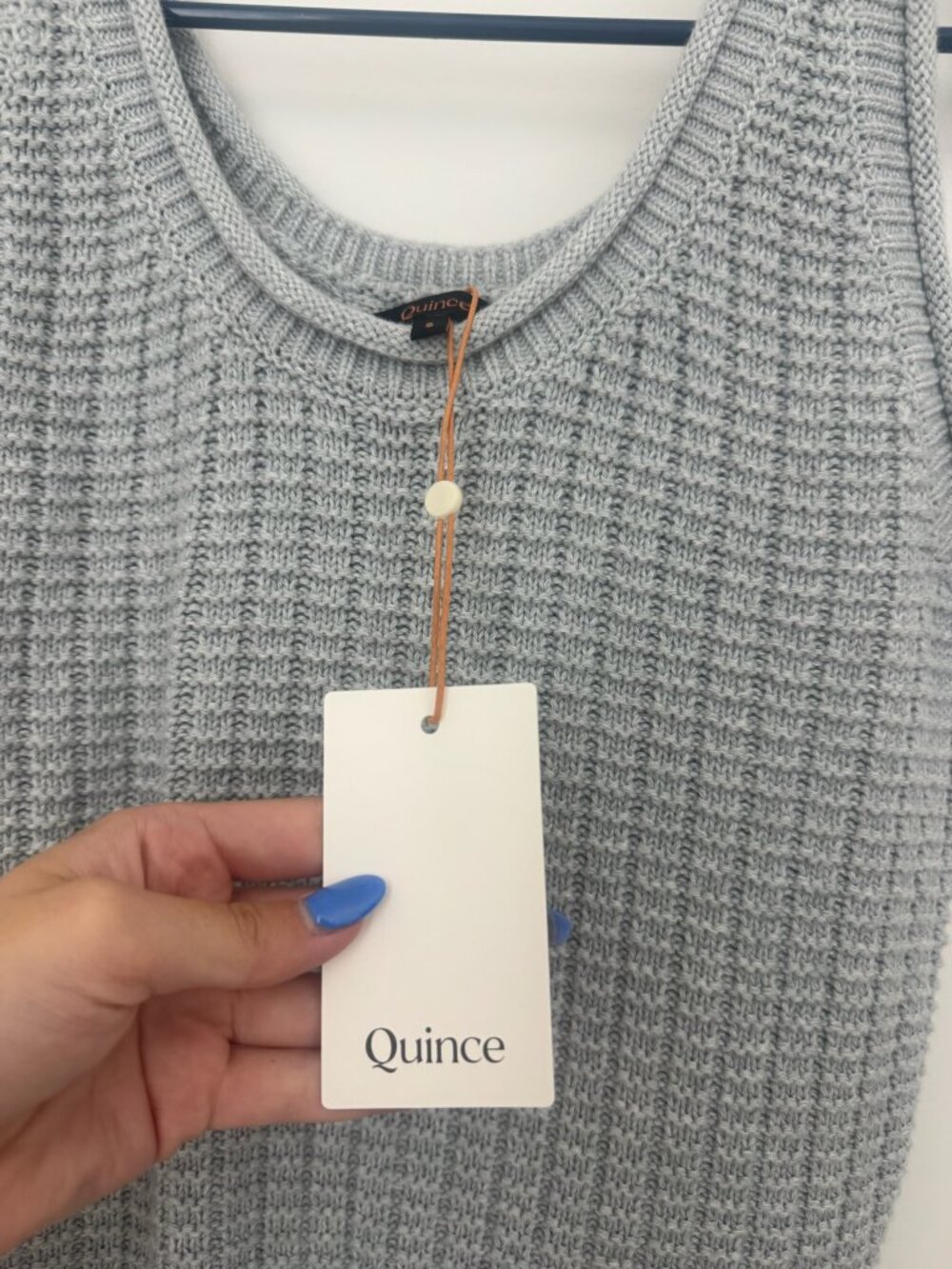 Quince 100% Organic Cotton Waffle Cropped Sweater Tank - Picture 5 of 5